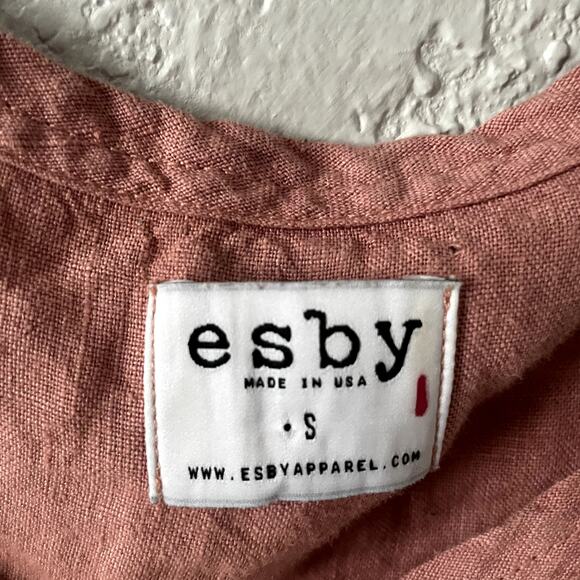 Esby 100% Linen Crew Neck Short Sleeve Shirt Size Small - Picture 6 of 6